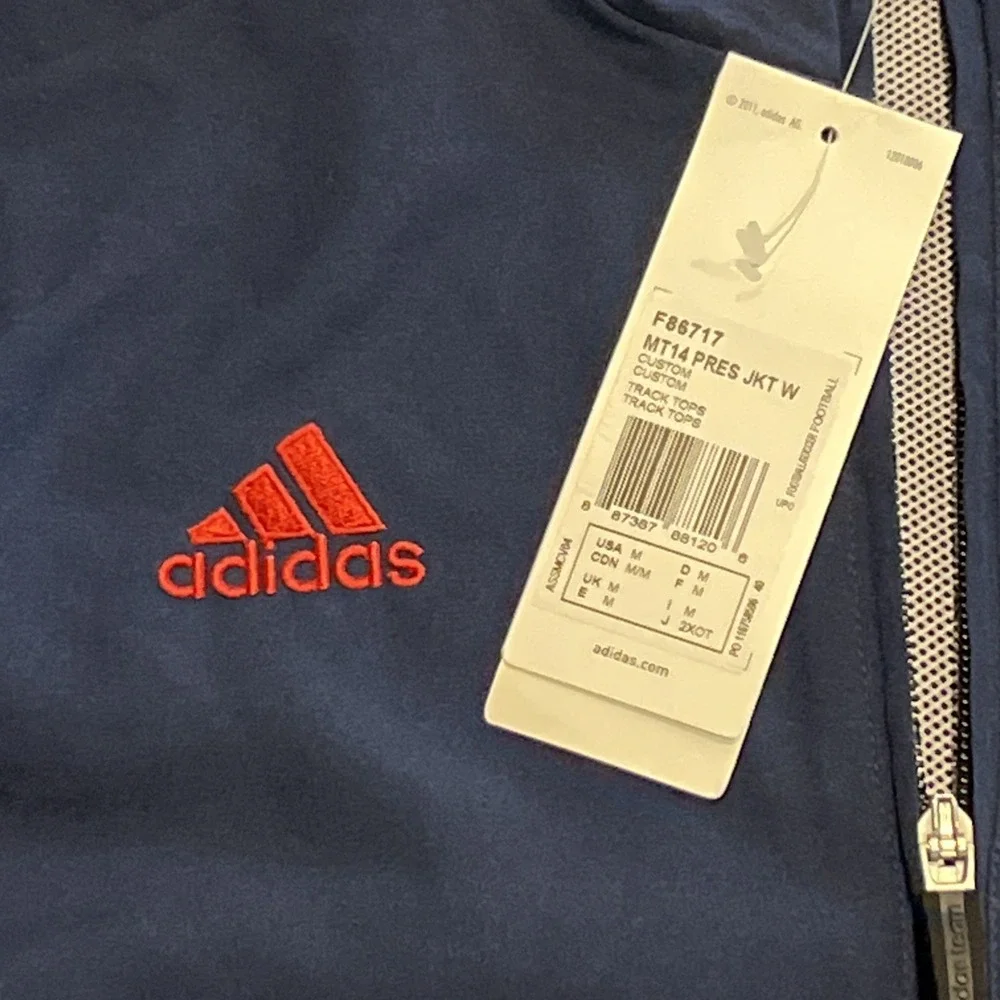 Adidas Men In Blazers Training Press Jacket Size‎ M Blue Red Stripes NWT